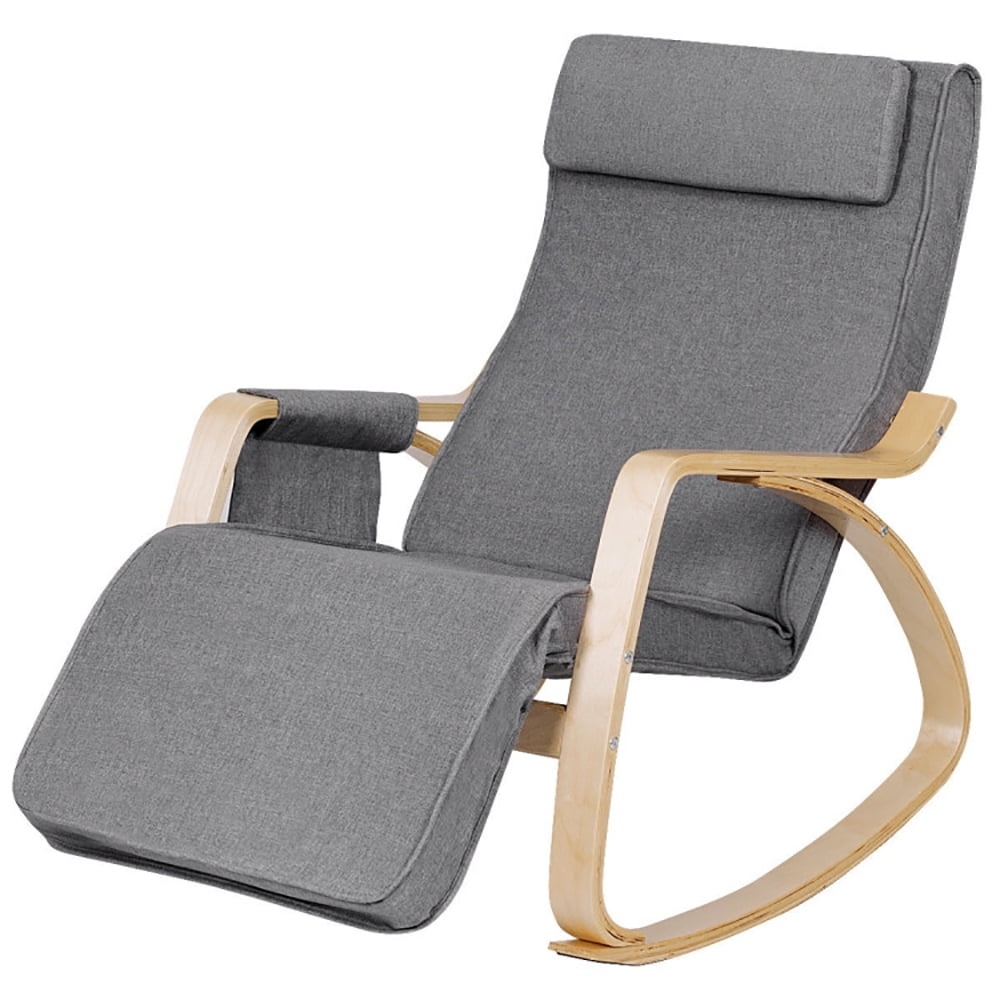 Finihen Rocking Chair, Lounge Chair, Comfortable Lounge Rocking Chair with Removable Cushion Cover and Side Pocket, for Living Room, Bedroom, Gray Finihen Rocking Chair, Lounge Chair, Comfortable Lounge Rocking Chair with Removable Cushion Cover and Side Pocket, for Living Room, Bedroom, Gray