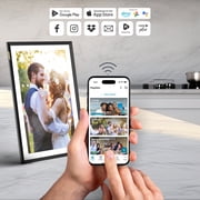 Nixplay Digital Touch Screen Picture Frame - 15.6” Photo Frame, Connecting Families & Friends (Black/White Matte)
