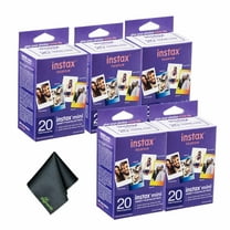 FUJIFILM INSTAX MINI Instant Film Variety Value Pack (100 Exposures) Microfiber Cleaning Cloth