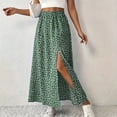 thumbnail image 5 of Lenago Skirts for Women Casual Summer Side Slit Print Elastic Waist Skirt Mid Cool Dress, 5 of 7