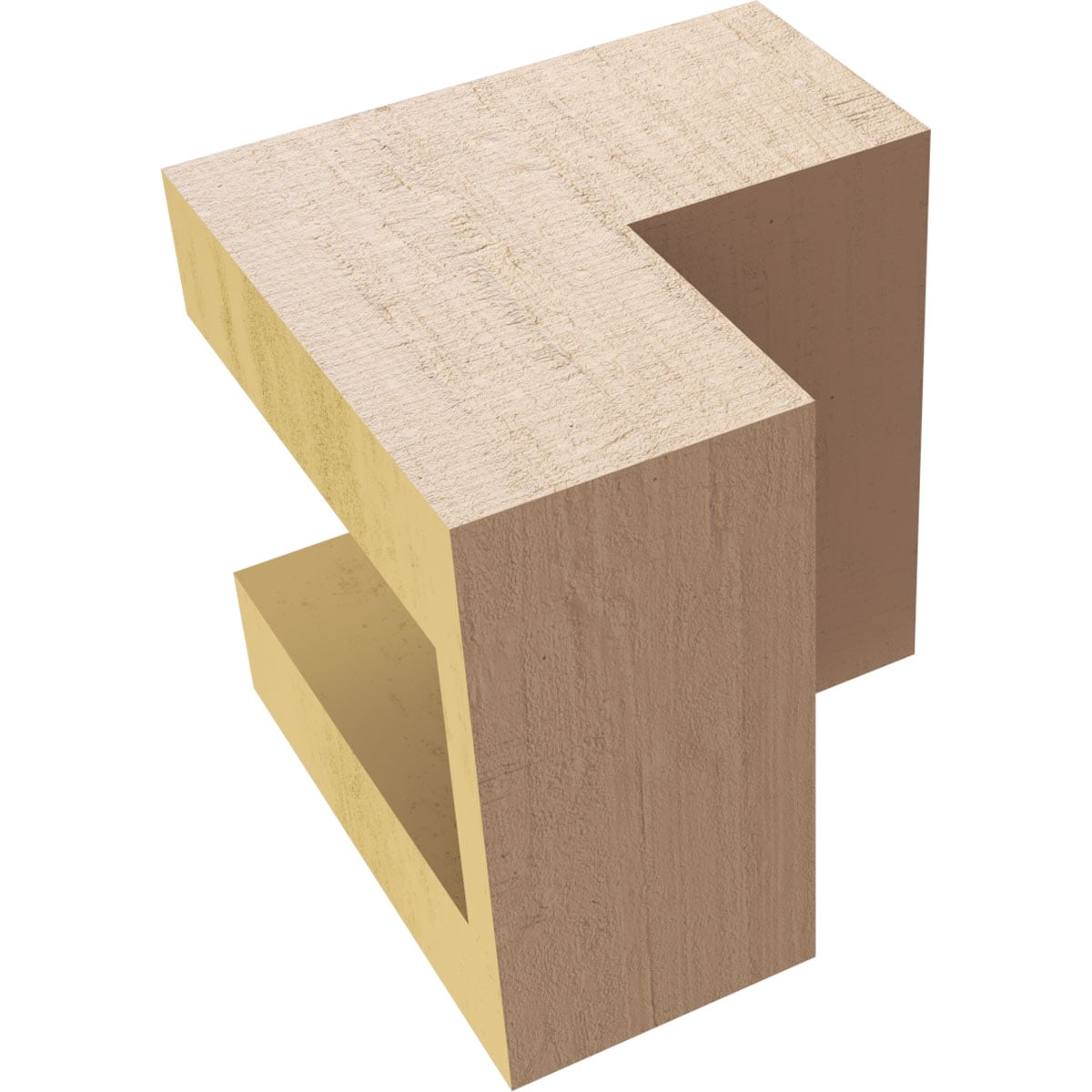 4"W x 4"D x 4"H Wide Chapel Hill Rough Cedar Woodgrain TimberThane Corbel, Primed Tan