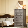 thumbnail image 3 of Winkalon 6 Drawer Tall Dresser, 48"H Chest of Drawers, Wooden Storage Cabinet for Bedroom, Gray, 3 of 8