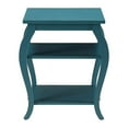 thumbnail image 4 of Bowery Hill 2 Shelves Square Wood End Table with Cabriole Legs in Teal Green, 4 of 5