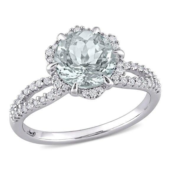Everly Women's Aquamarine 14k White Gold Ring