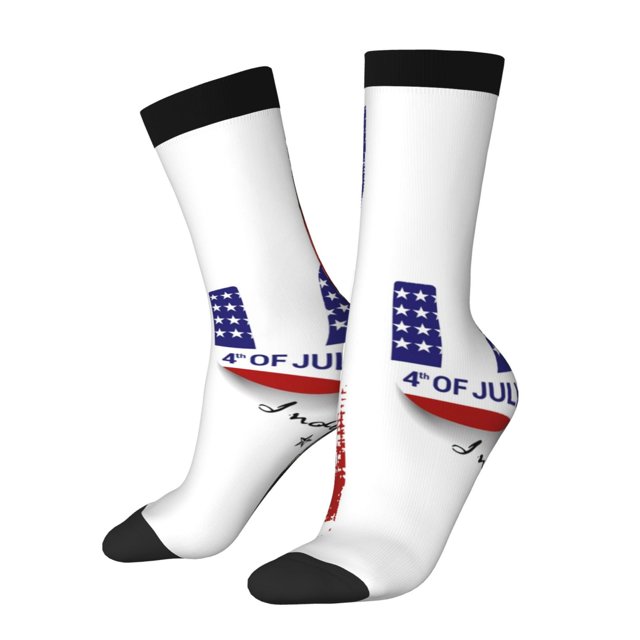 Fotbe Patriotic Skull Art Calcetas Largas con Estampado para Hombre y Mujer – Calcetas de Compresión Transpirables y Elásticas, Viajar y Uso Diario Talla 5-11