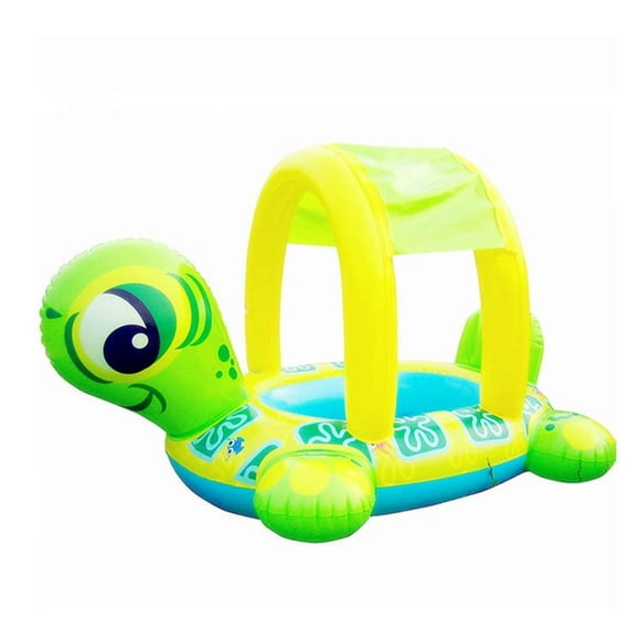 HLONK Kids Baby Child Inflatable Tortoise Awning Swimming Laps Pool Swim Ring Seat Float Boat  Sports