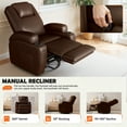 thumbnail image 4 of Furmax 360° Swivel Rocking Chair Power Massage Recliner With nursing Needs Oversized Furniture For Living Room,,PU Brown, 4 of 7