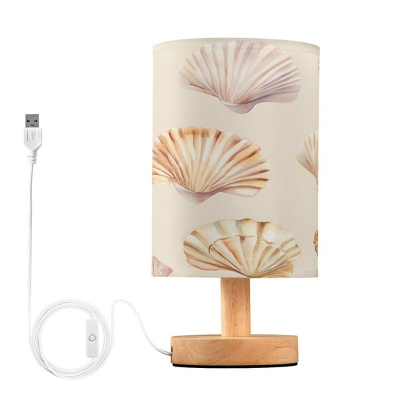 Yayeee Table Lamp for Bedroom Nightstand LED Portable Bedside Warm Light, Pink Seashell