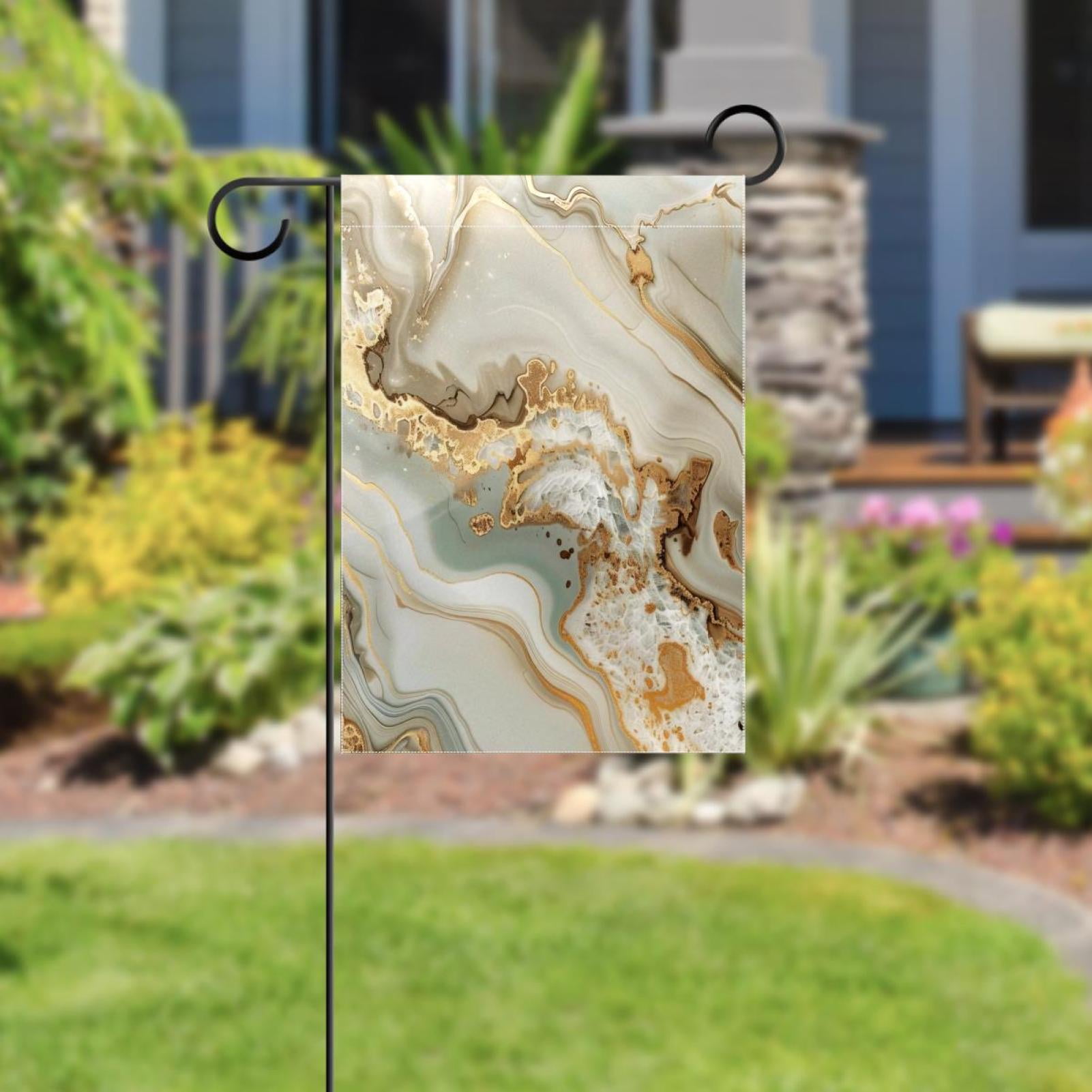 Abstract Marble Grey Double Sided Garden Flag Decorative Weather Resistant Yard Flag, Large DIY Vertical Flag for Farmhouse Patio Lawn, 28x40 Inch