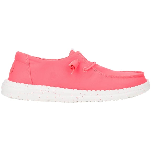 HEYDUDE Women Wendy Stretch Canvas Slip-On Loafers Fiery Coral, 8