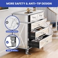 thumbnail image 5 of ModFusion Silver Mirrored 5 Drawer Dressers, 35" Accent Chest with 5 Storage Drawers and Wood Legs, Fully Assembled Nightstand for Living Room, Entryway, Silver, 5 of 8
