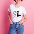 thumbnail image 3 of Give Cancer The Boot Breast Cancer Awareness Month T-Shirt, Crewneck, White, XS, 3 of 4