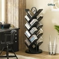 thumbnail image 5 of TVU 18-Tier Tree Rotating Bookshelf, 360 Degree Spinning Standing Bookcase for Magazines DVDs Books, Corner Bookcase for Living Room Bedroom Study (Black), 5 of 17