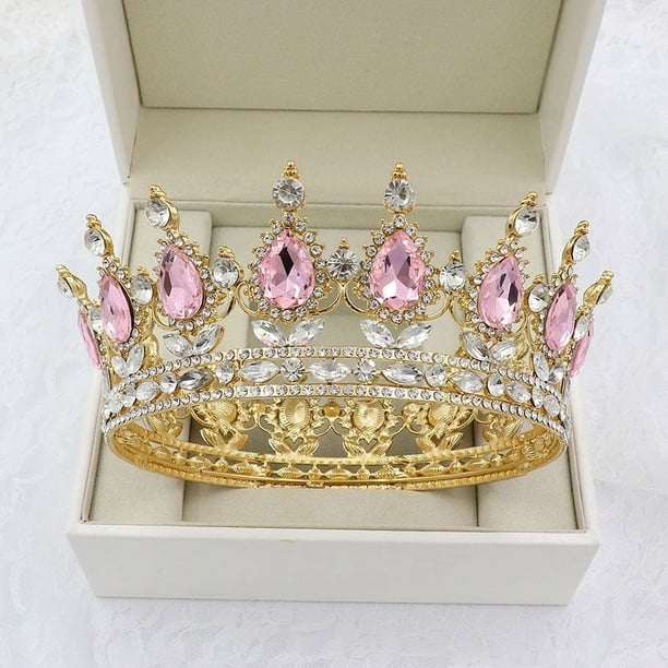 Zhuge Tiara de boda para novia, diadema de princesa, corona de novia, joyería para el cabello con diamantes de imitación de cristal, decoración para princesa, novia, cumpleaños, graduación, boda (I)