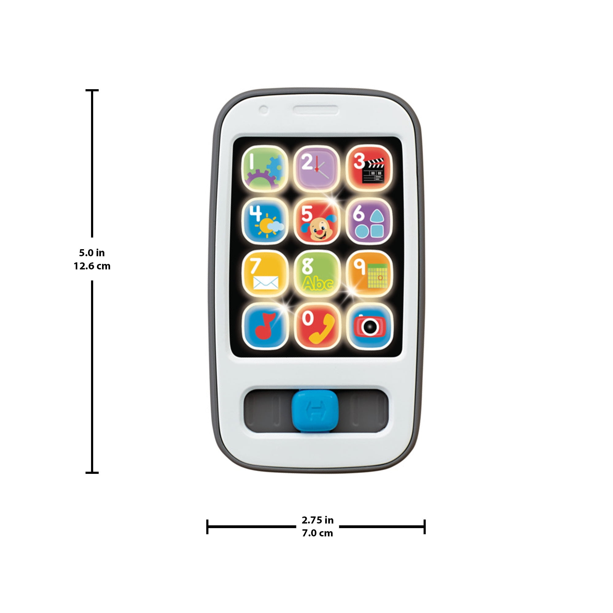 Fisher-Price Laugh & Learn Smart Phone Electronic Baby Learning Toy with Lights & Sounds, Gray