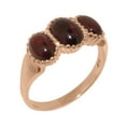 thumbnail image 1 of LBG British Made 18k Rose Gold Natural Garnet Womens Anniversary Ring - 33 size options - Size 10, 1 of 7