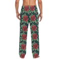thumbnail image 4 of FORMRS Mens Pajama Pants with Pockets Soft Cotton Sleepwear Lounge Bottoms, Sizes S-2XL, Red Christmas Poinsettias, 4 of 7
