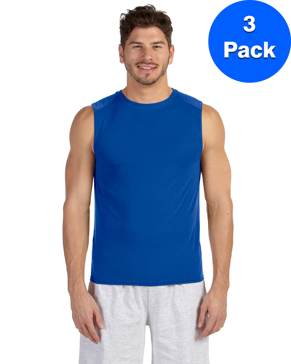 Mens Performance™ 4.5 oz. Sleeveless T-Shirt 3 Pack - Walmart.com
