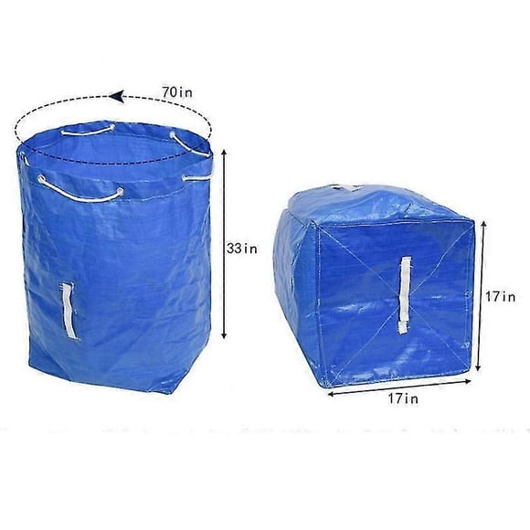 Mimigo 2 Pack-garden Bag - Reuseable Heavy Duty Gardening Bags, Lawn Pool Garden Leaf Waste Bag Blue