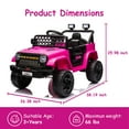 thumbnail image 6 of Telyswee 12V Ride On Car for Kids Electric Vehicle Battery Powered Truck Car Toy with Remote Control, 4-Wheel Suspension, Battery Display, LED Lights, Music, for Boys Girls, 6 of 7