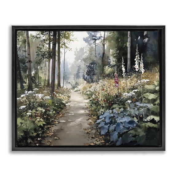 Stupell Industries Rustic Lodge Foliage Forest at Dusk Black Floating Frame Canvas Art, 21 x 17, by Franklyn Gregory