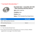 thumbnail image 2 of Rear Brake Rotor - Compatible with 1999 - 2004 Land Rover Discovery Series II - Centric, 2 of 2