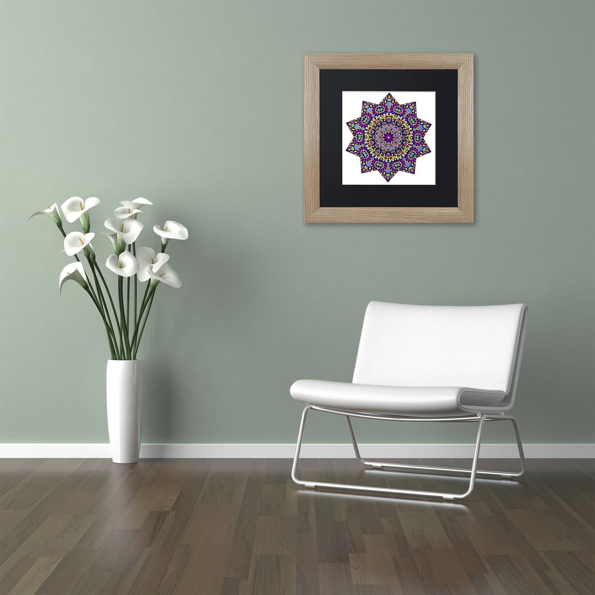 Trademark Fine Art "Shining Mandala in Purples" Canvas Art by Kathy G. Ahrens, Black Matte, Birch Frame