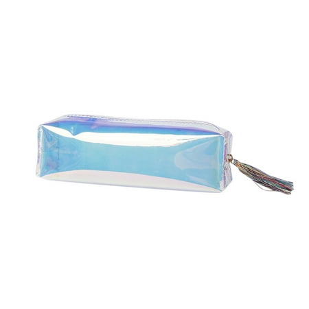 - Fashion Chic Laser Gradient Color Large Capacity Pen Bag Portable Soft Pencil Case
