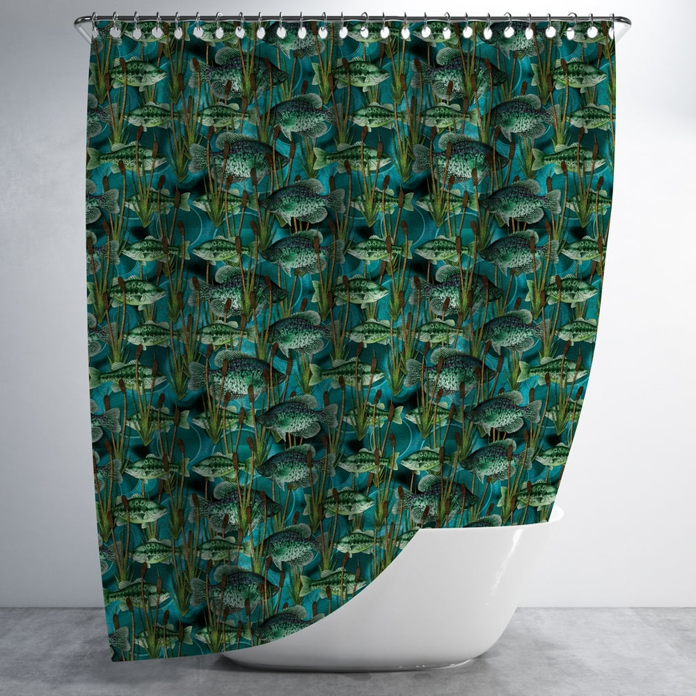 Trout Fishing Shower Curtain for Hunting or Fisherman Themed Bathroom