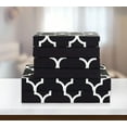 thumbnail image 2 of Mocassi 6-Piece Fitted Sheet Set with Smart Pockets Moroccan Trellis Print - 1500 Thread Count, Cozy, Fade Resistant, Moroccan Trellis Sheet Set, Queen, Black Ink, 2 of 5
