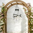 thumbnail image 5 of Solar Hanging Crystal Chandelier Outdoor Garden Decorative Lights Upgraded White 5ft LED Strip IP44 Hanging Lantern for Valentine Gifts, Garden, Yard, Patio, Gazebo, Party, Wedding,Housewarming, 5 of 11