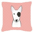 thumbnail image 3 of Carolines Treasures BB1271PW1818 Checkerboard Lime Green Bull Terrier Fabric Decorative Pillow- 18 x 18 In., 3 of 3