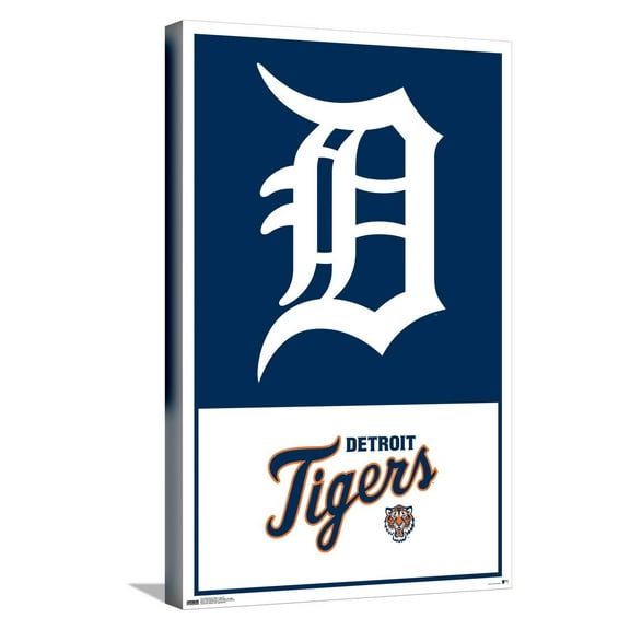 MLB Detroit Tigers - Logo 22 Canvas Wall Poster, 14.725" x 22.375"