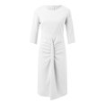 thumbnail image 4 of Sngxgn Women's Pencil Dress Office Work Dresses Party(White,XL), 4 of 5