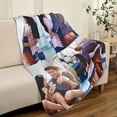 thumbnail image 4 of Custom Bed Throw Blankets with Photos Text,Personalised Fleece Blanket Customized Picture Memory Gift for Wife Husband Couples (1 Photo Blanket, 80 × 120cm), 4 of 6