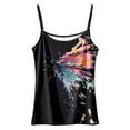 thumbnail image 4 of Samlisa Womens Spaghetti Strap Camisole Tops Trendy Tie Dye Printed Tank Tops Summer Sleeveless Crew Neck Cami Tops Tshirts Black XXL, 4 of 4