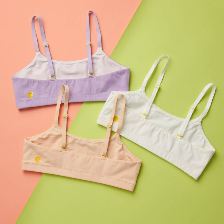 Girls' 3PK Soft Pima Cotton First Training Bras with Convertible Straps by  Yellowberry®