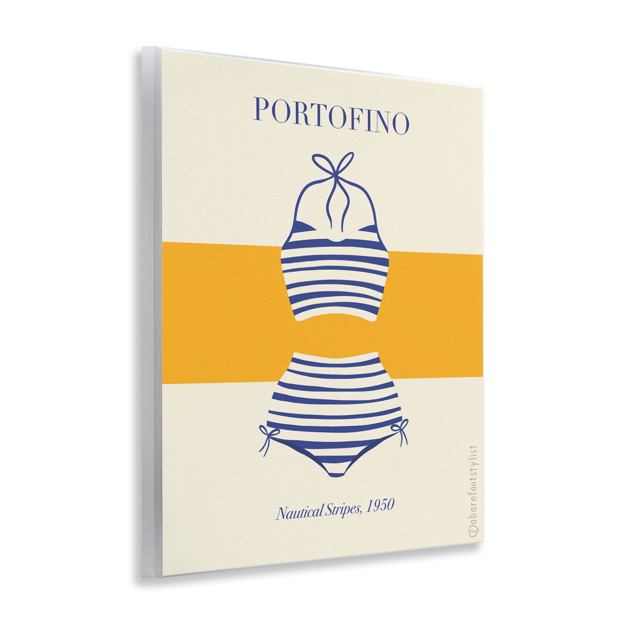 Stupell Industries Portofino Striped Bikini Wall Plaque Art, design by A Barefoot Stylist