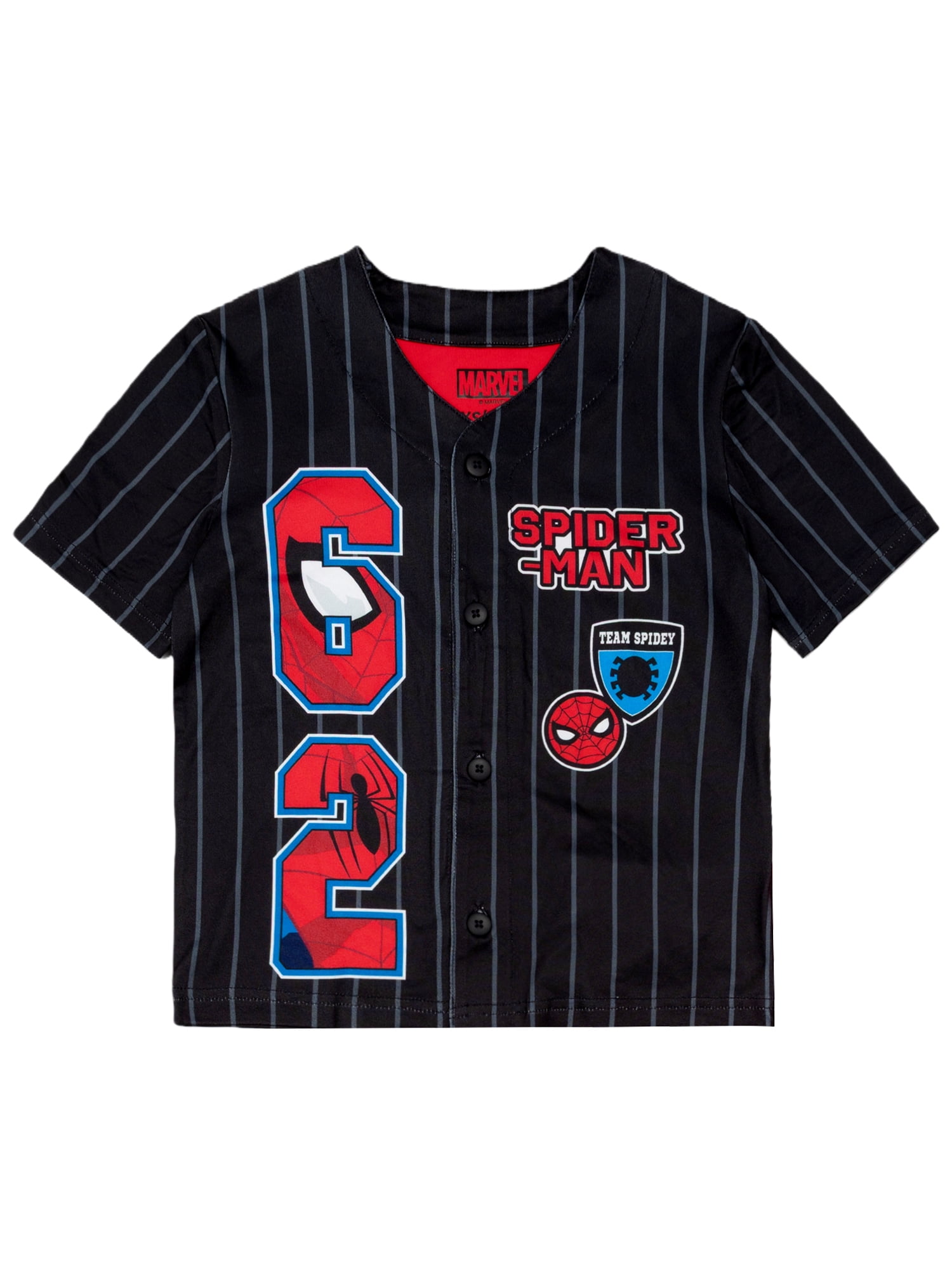Spiderman Boys Short Sleeve Top and Short Jersey Coat Pajama Set, 2-Piece, Sizes 4-12