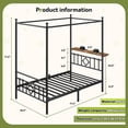 thumbnail image 6 of EnHomee Twin Size Canopy Bed Frame with Headboard Canopy Metal Bed Frame with 4 Removable Posts Platform Metal Canopy Bed, Curtain Not Included, Black, 6 of 7