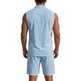 thumbnail image 3 of Débardeur d'Été Sans Manches en Lin Uni pour Tenue Décontractée Quotidienne pour Hommes, 3 of 5