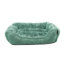 Precious Tails Super Plush Corduroy Pet Bed with Eco-Friendly Fiber Fill, Ombre Sherpa