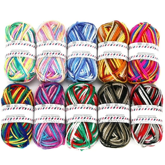 Uiz Merueh Yarn Skeins Assorted Colors Crochet Yarn,Acrylic Yarn Skeins Includes 650 Yards,Acrylic Soft Yarn for Knitting Crochet and Crafts
