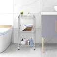 thumbnail image 4 of QXDRAGON 3-Tier Wire Shelving, Adjustable Storage Rack Tower for Bathroom Kitchen 13.78" x 13.78" x 27.56", Silver, 4 of 8