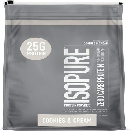 Isopure Zero Carb Protein Powder, Cookies & Cream, 50g Protein, 7.5 Lb