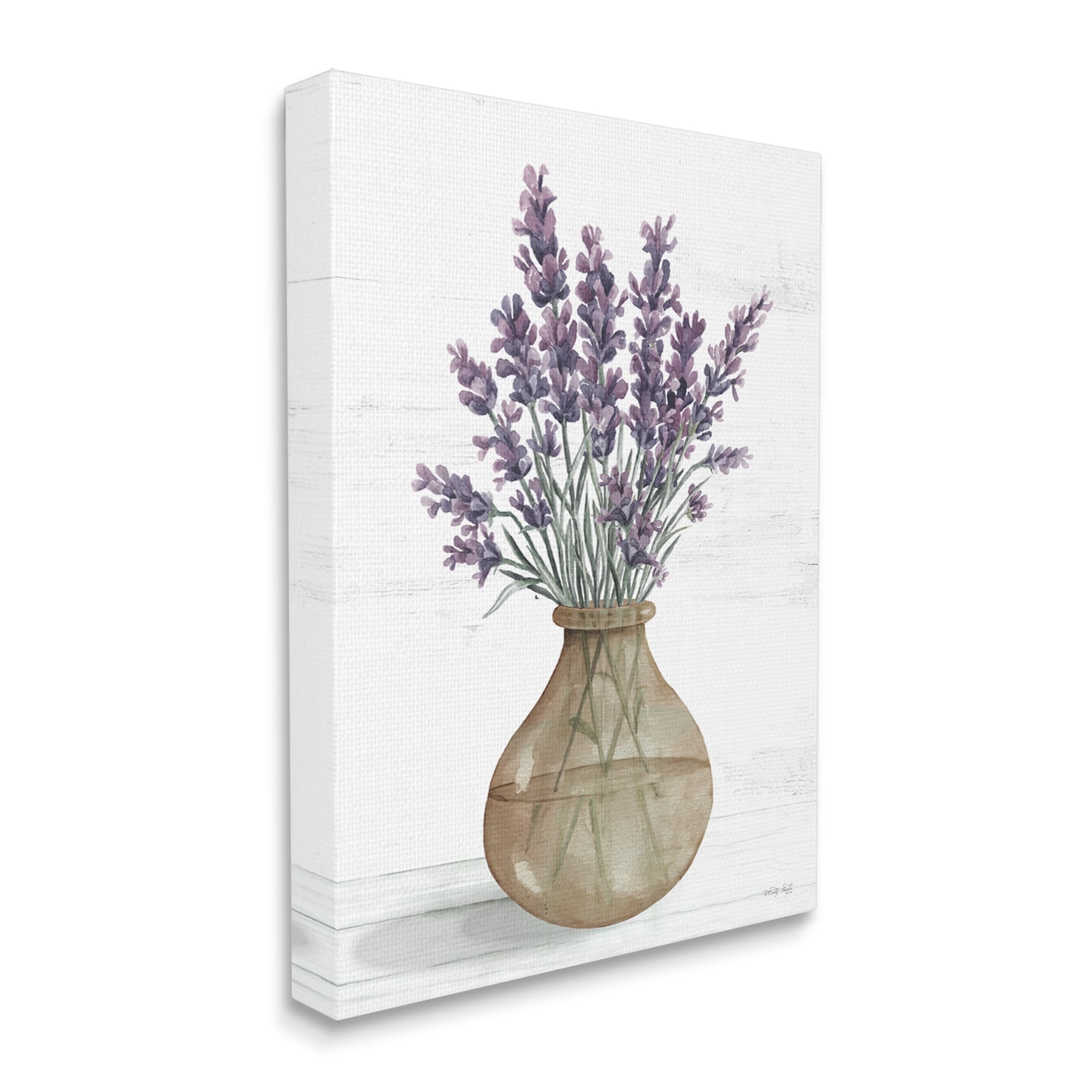Stupell Country Lavender Sprigs Vase Botanical & Floral Painting Gallery Wrapped Canvas Print Wall Art