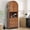 Walnut, variant on LEFHDA 6-Tier Arched Storage Cabinet with Drawer, Cabinet with Doors and Countertop, Arched Bookcase with Storage, Kitchen Pantry Cabinet, Wooden Storage Cabinet for Living Room