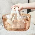 thumbnail image 4 of Transparent Plastic Shower Caddy | Bath Storage Basket with Drainage Holes | Rectangular Design for Toiletries & Towels | 11.6x6.9x5.7 Inches | Dorm & Travel Use, 4 of 6
