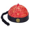 thumbnail image 4 of Sombrero oriental chino Decorativo Sunnimix con Cola de Caballo para Fiesta Temática de disfraces de Teatro Rojo y negro, 4 of 8