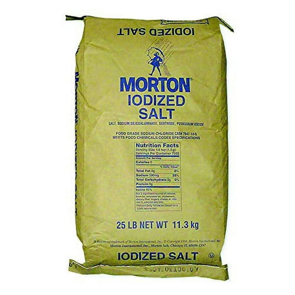 Morton Iodized Table Salt Bulk 25 lb.(11.3 kg) Bag